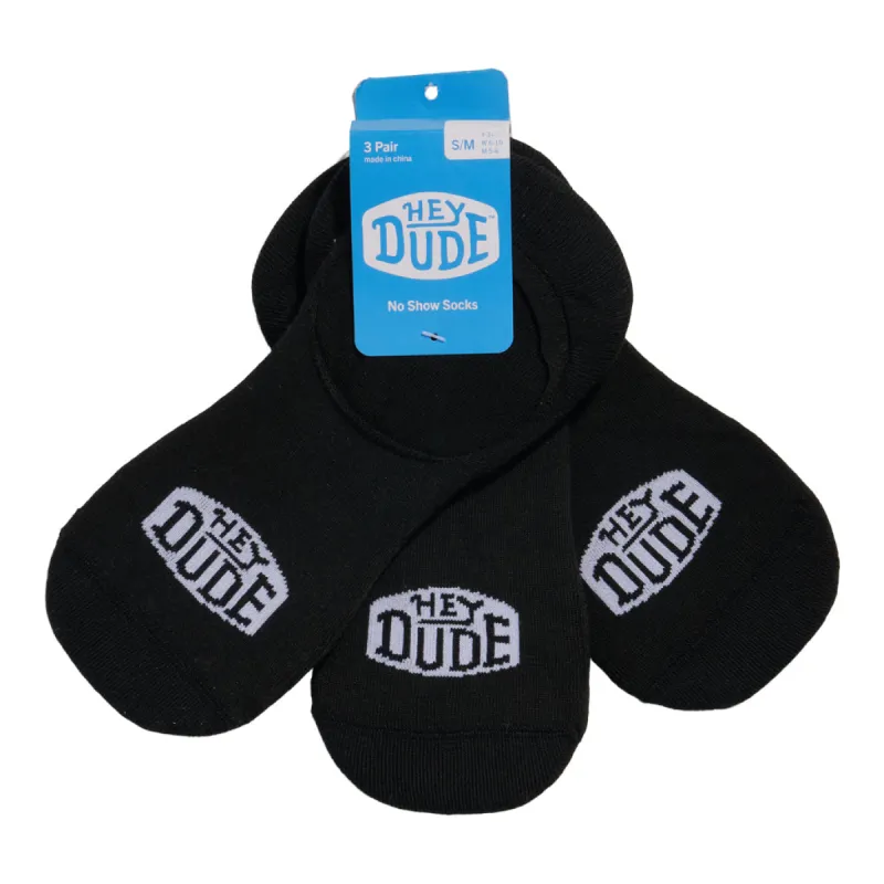 HEYDUDE No Show Sock 3 Pack - Black sold by Hey Dude