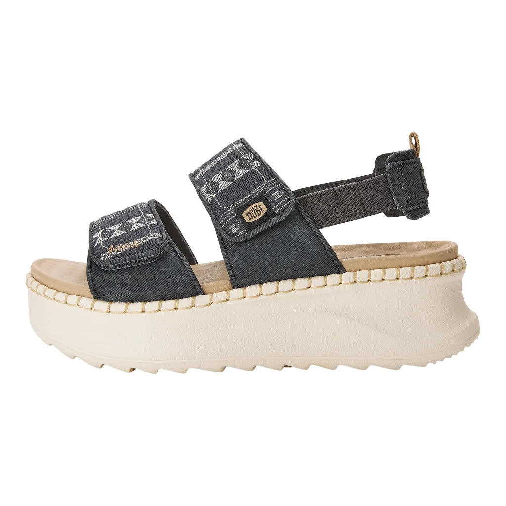 Delray Sandal Whipstitch - Black/White/Baja sold by Hey Dude