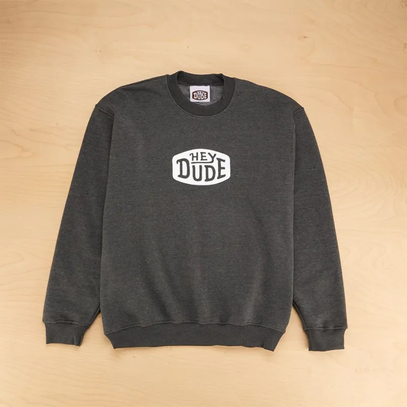 Logo Crew Fleece - Charcoal Heather sold by Hey Dude