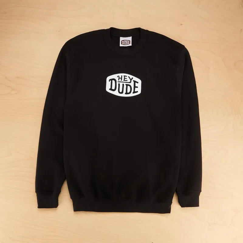 Logo Crew Fleece - Black made by Hey Dude