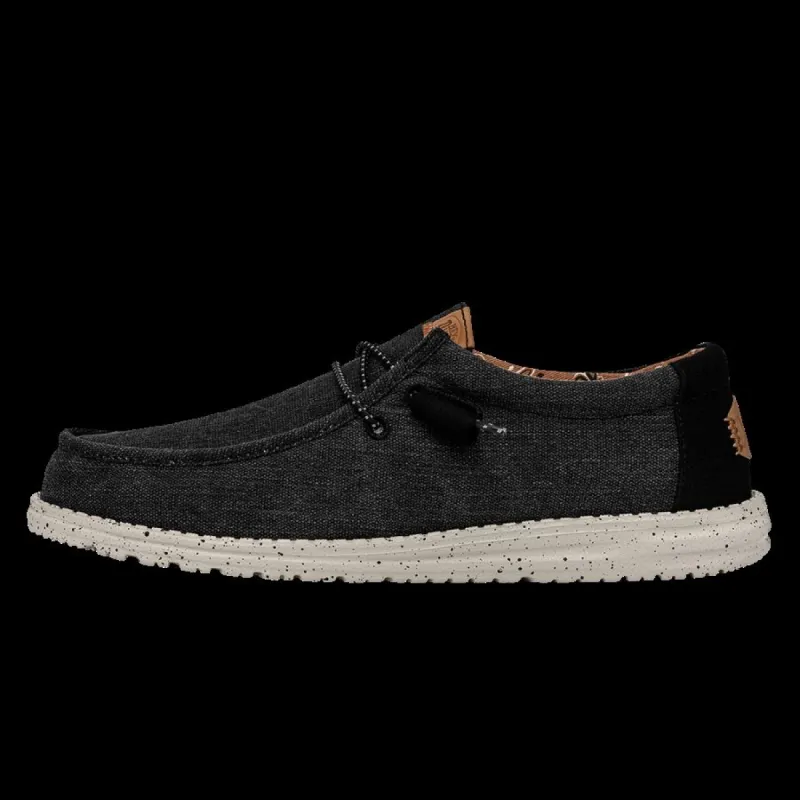 Wally Washed Canvas - Black sold by Hey Dude