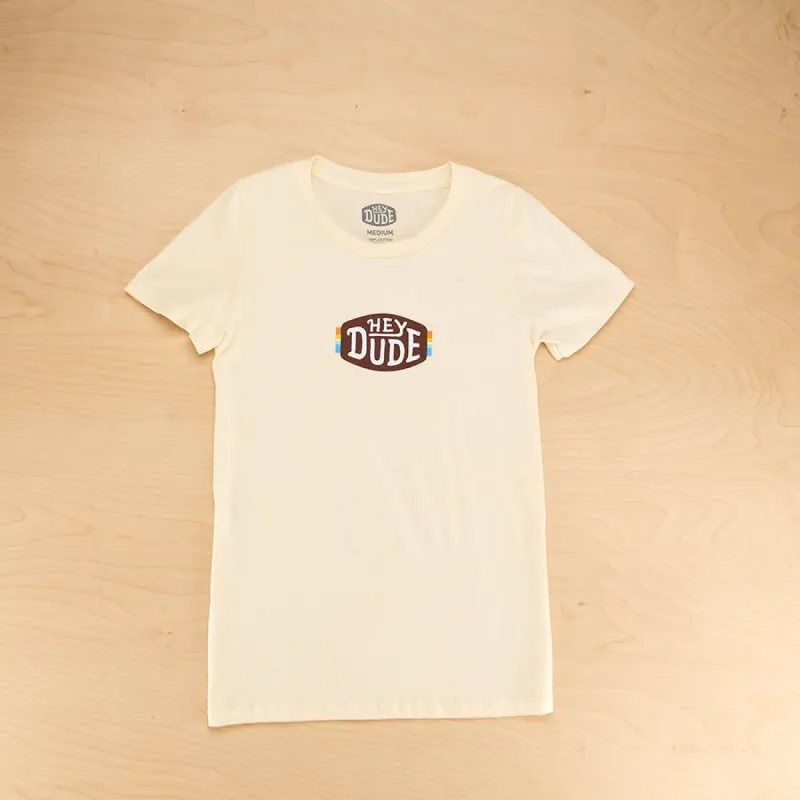 Women's Horizon Logo Tee - Cream sold by Hey Dude