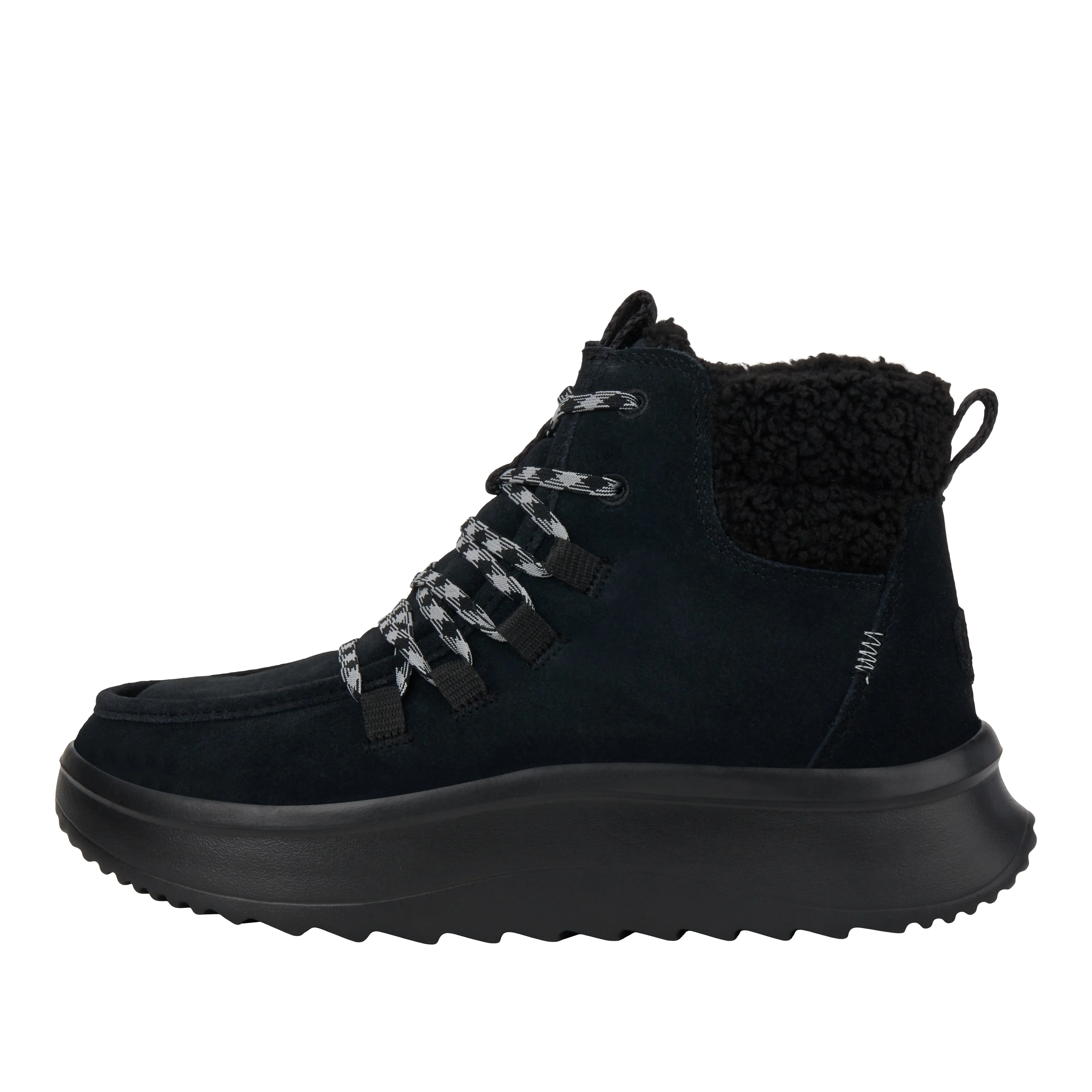 Wendy Peak Apres Suede Cozy - Black/Black sold by Hey Dude