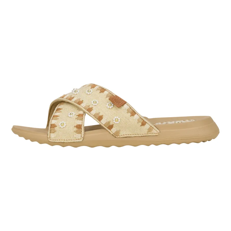 Christi Slide  Embroidered - Tan sold by Hey Dude