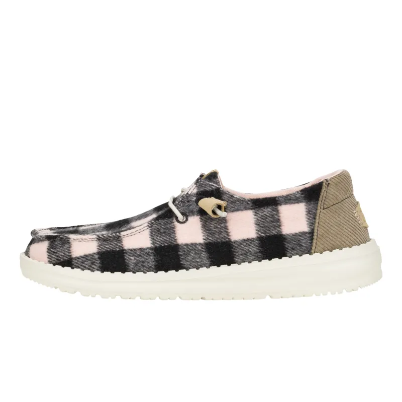 Wendy Buffalo Plaid - Pale Pink/Black sold by Hey Dude