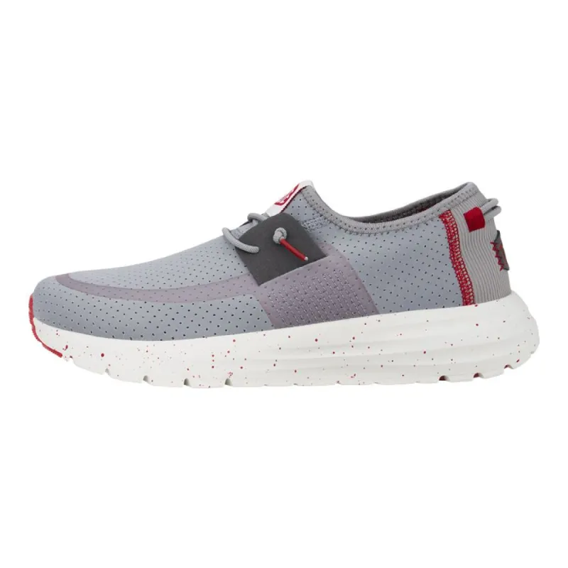 Sirocco  Perf Mesh - Light Grey/Red sold by Hey Dude