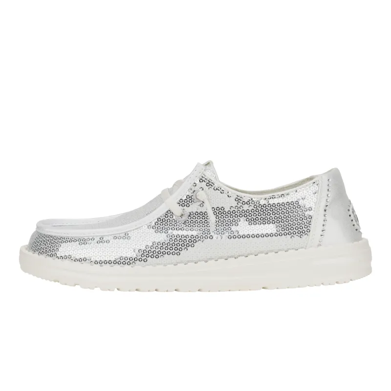 Wendy Disco Sequin - SIlver/White sold by Hey Dude