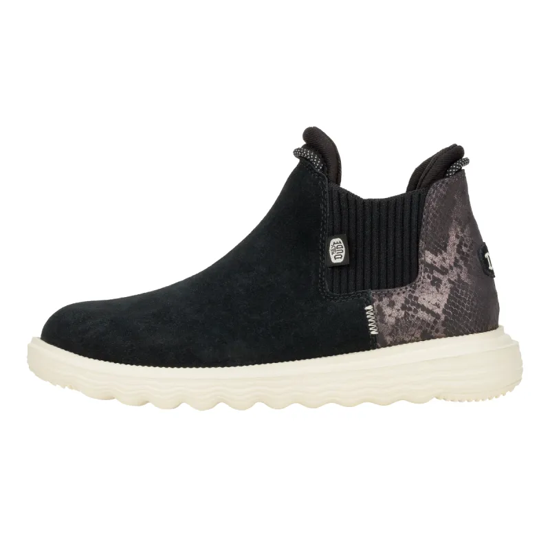 Branson Womens Suede Novelty - Black/Snake sold by Hey Dude
