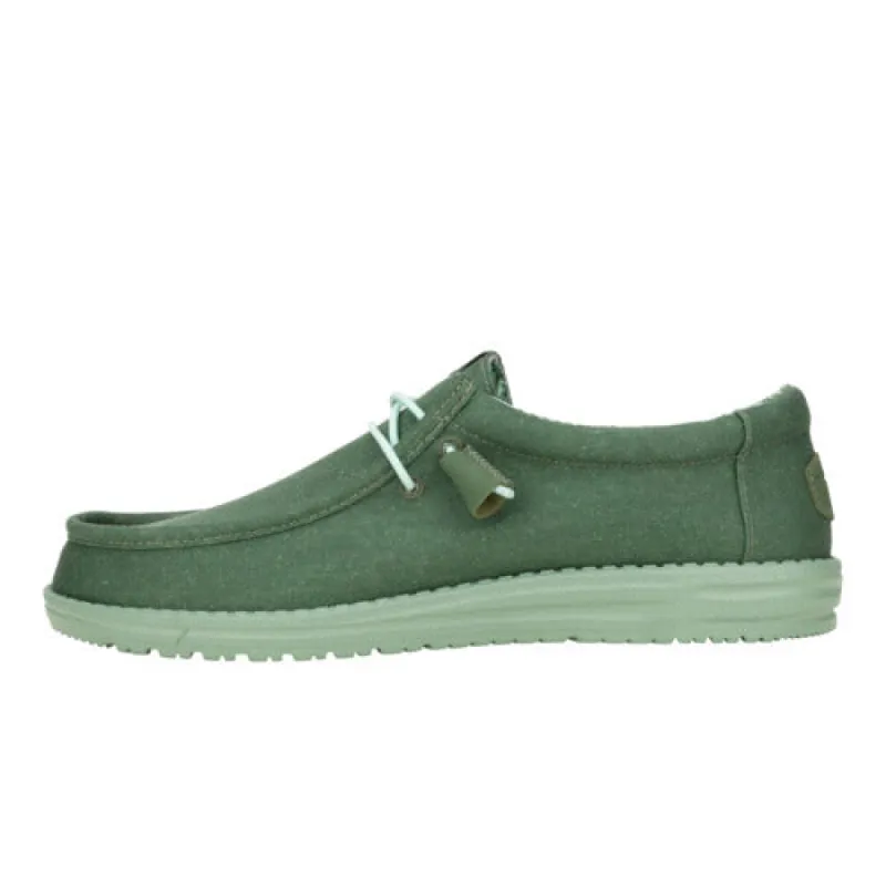 Wally Stretch Canvas - Duck Green/Iceberg Green sold by Hey Dude