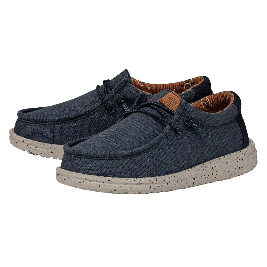 Wally Youth Washed Canvas - Navy sold by Hey Dude product image thumbnail 2