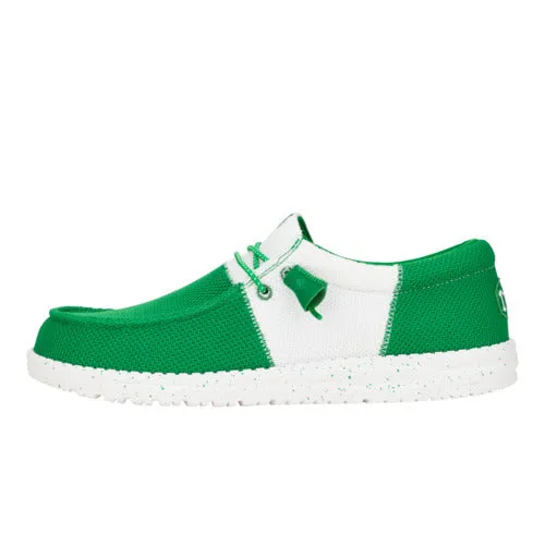 Wally Tri Varsity Mesh - Green/White sold by Hey Dude