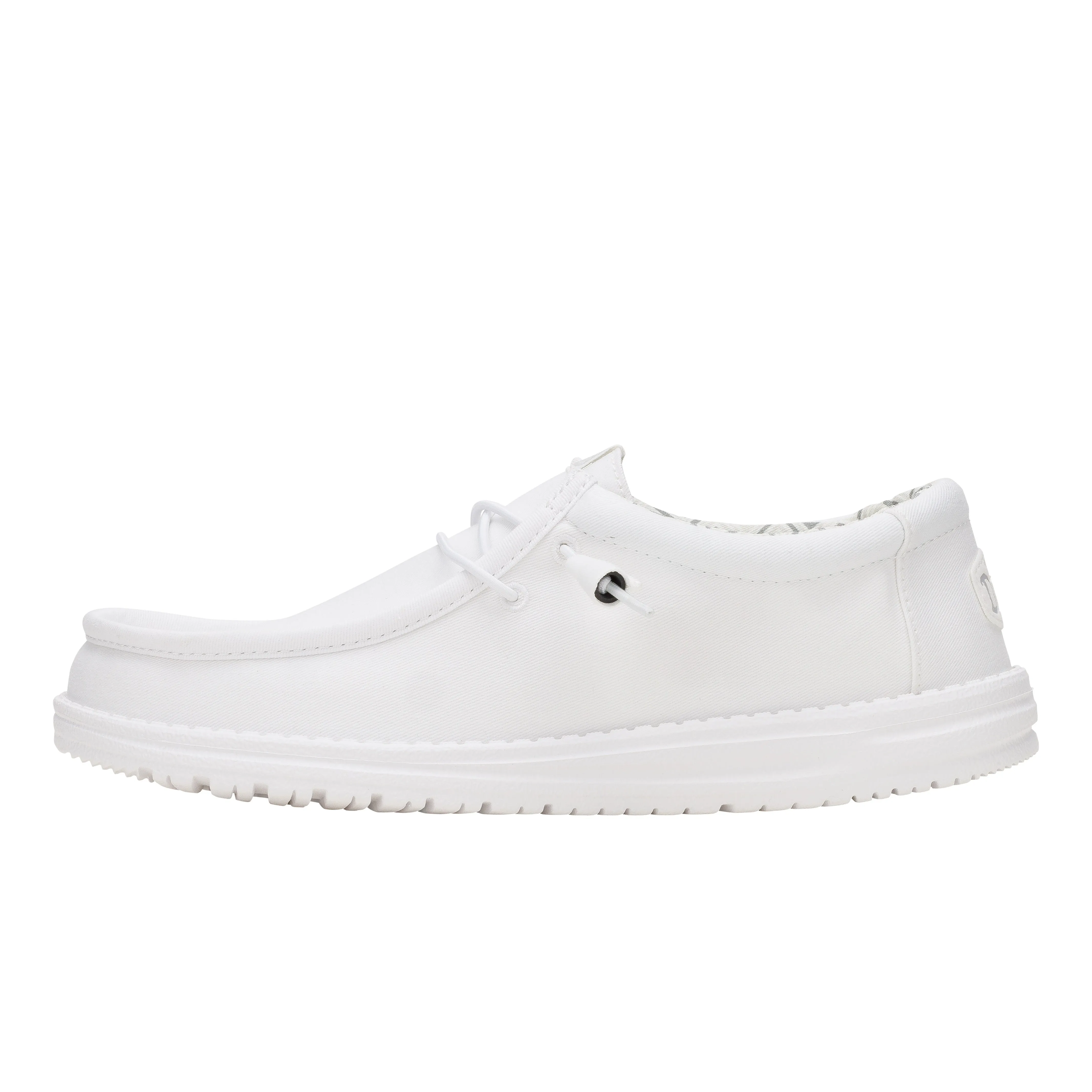Wally Stretch Canvas Wide - White/White sold by Hey Dude