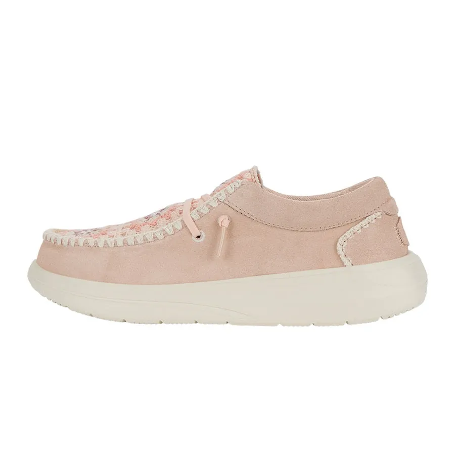 Wendy Comf Suede Crochet - Pale Pink/Multi sold by Hey Dude
