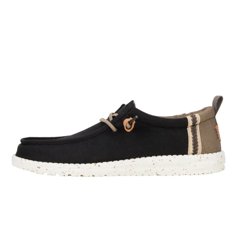 Wally Summer Linen - Black/Walnut sold by Hey Dude