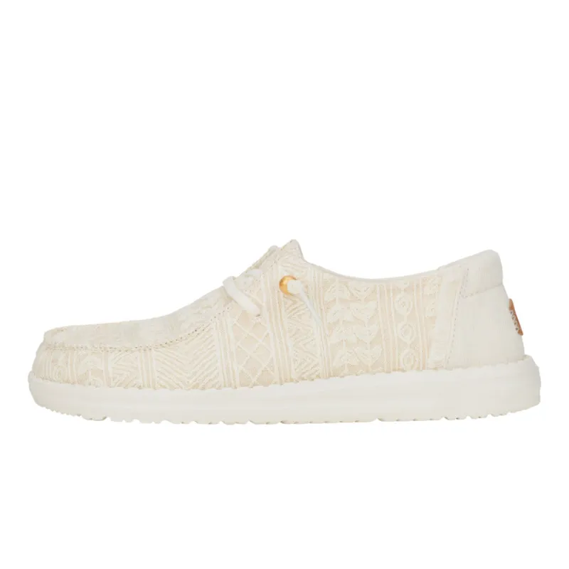 Wendy Crochet Lace - White/Gold sold by Hey Dude
