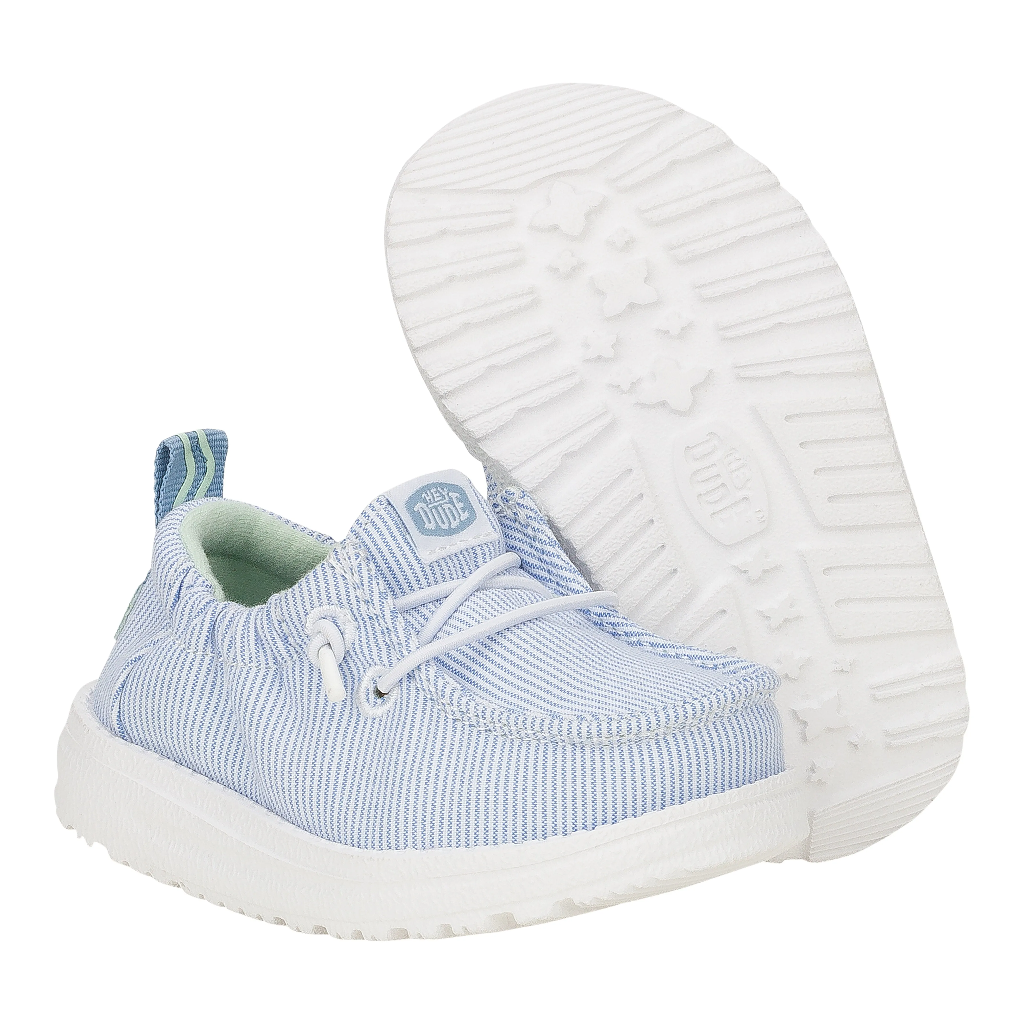 LilDude Slip On Prints - White/Faded Denim sold by Hey Dude product image thumbnail 3