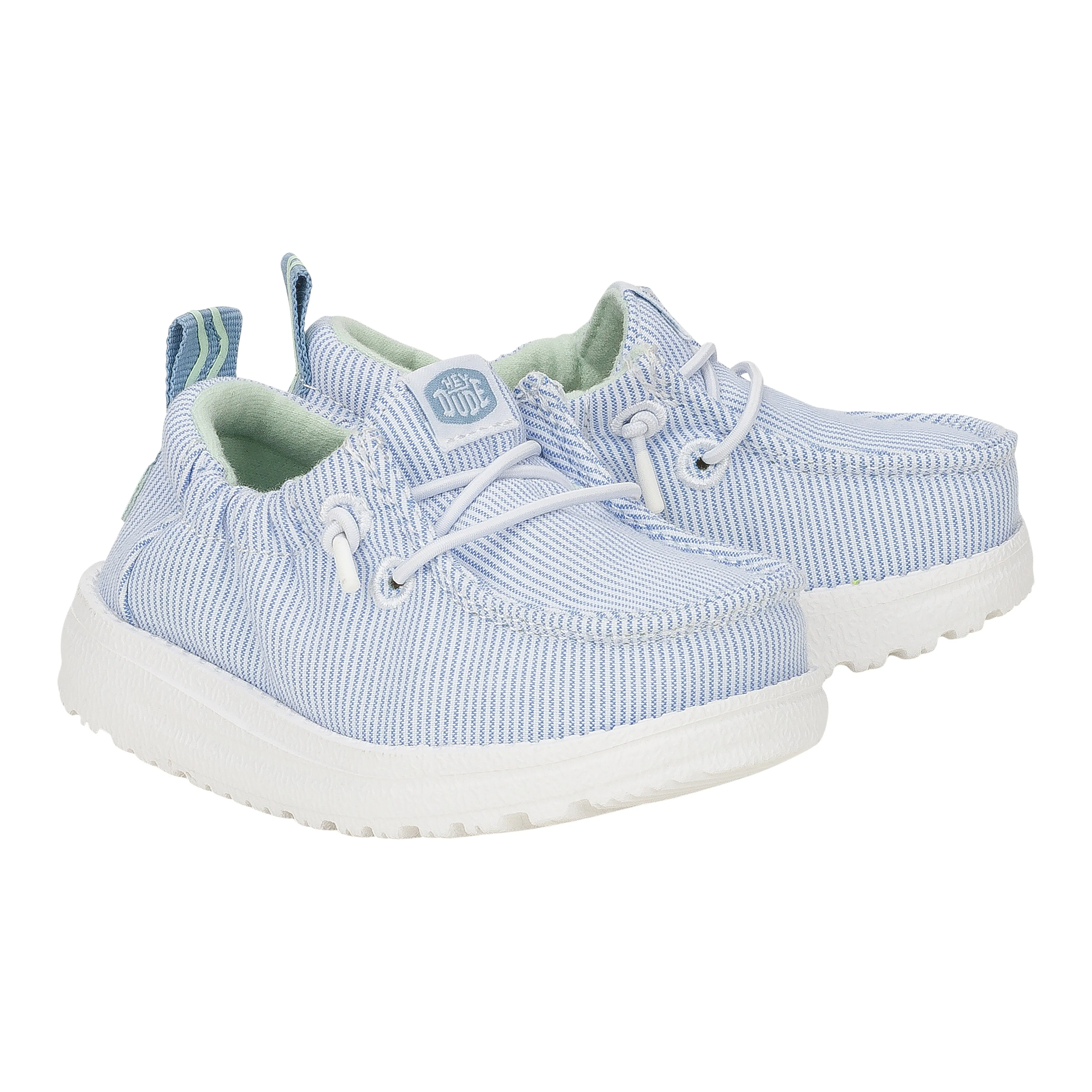 LilDude Slip On Prints - White/Faded Denim sold by Hey Dude product image thumbnail 2