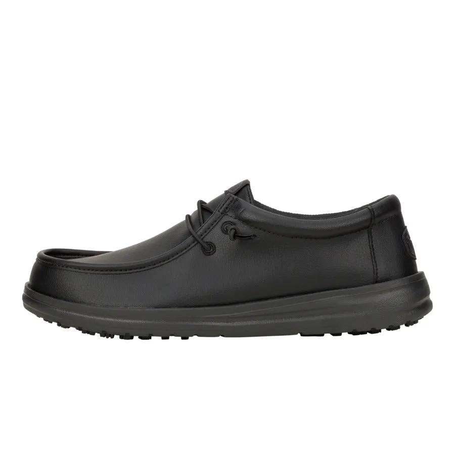 Wally Work CE Classic Slip Resistant Wide - Black sold by Hey Dude
