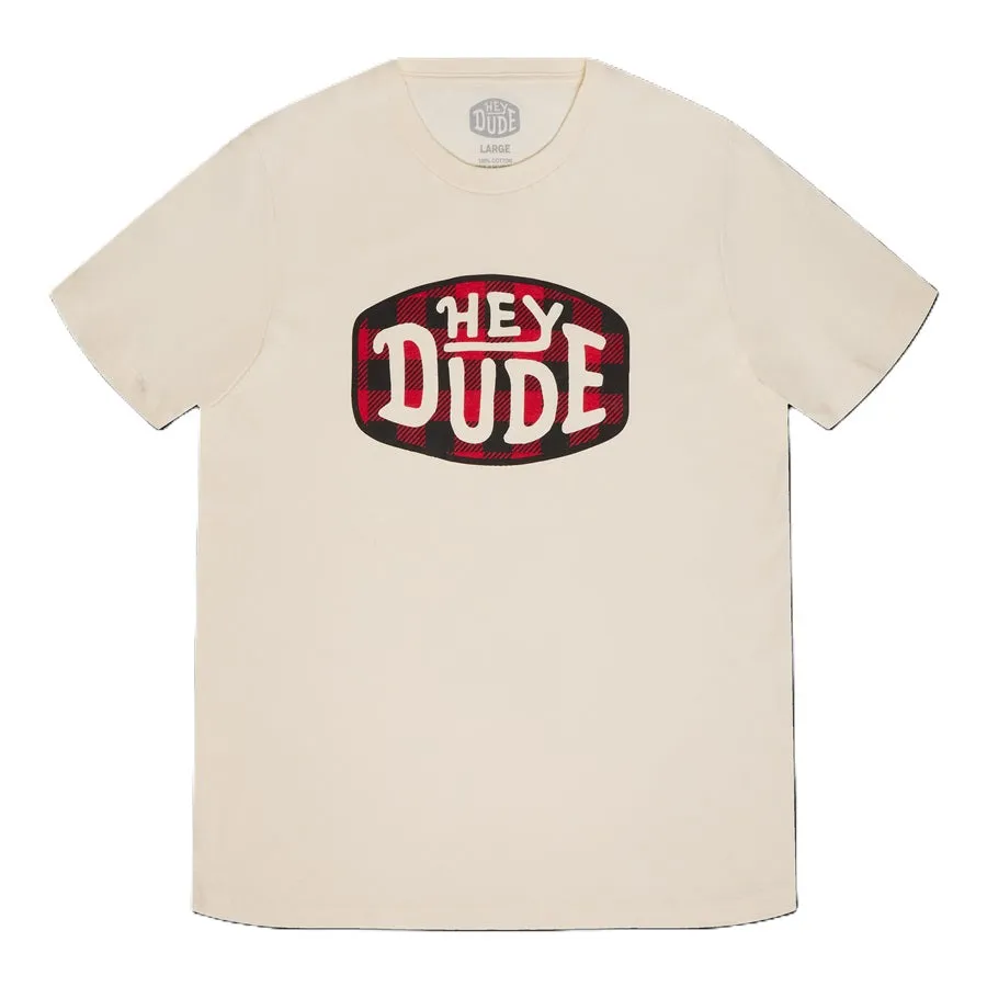 HEYDUDE Plaid Buckle Tee - Natural sold by Hey Dude
