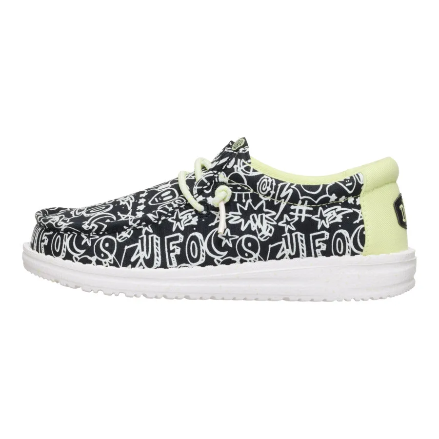 Wally Youth Space Glow - Black/White sold by Hey Dude