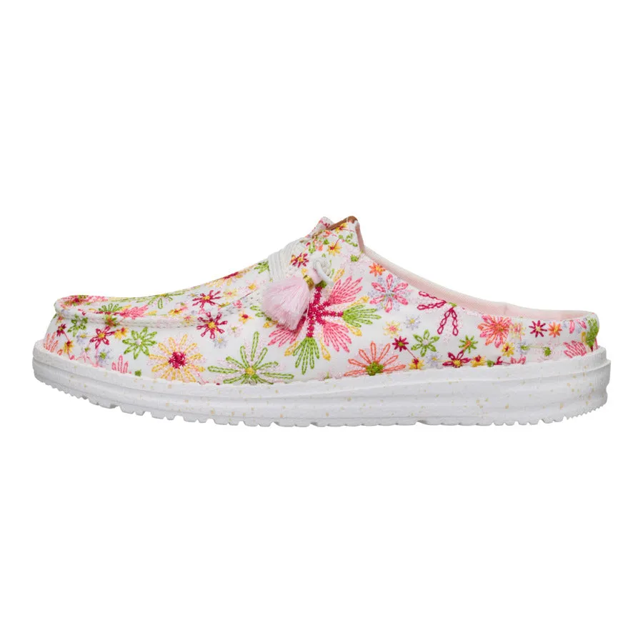Wendy Slip Embroidered Floral - White/Multi sold by Hey Dude