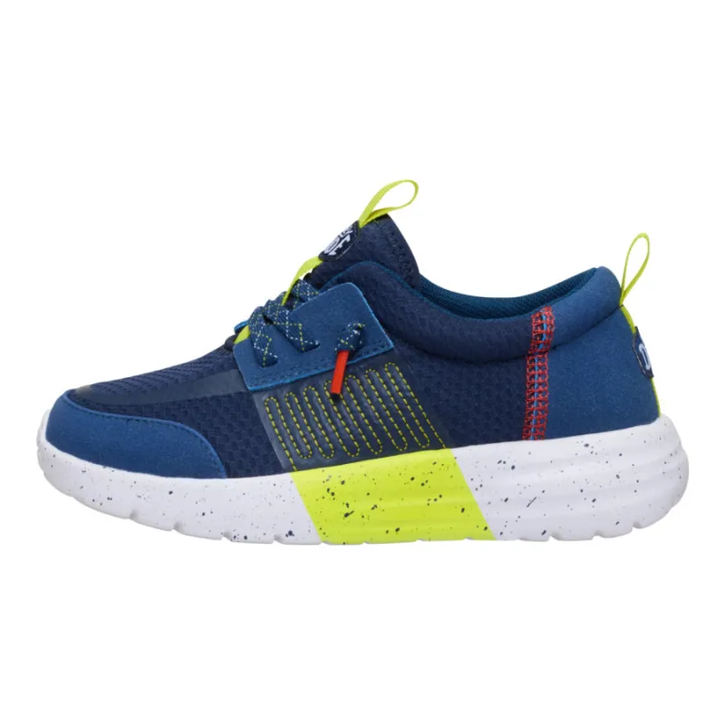 Sirocco Play Youth Sport Stripe - Navy/Lime sold by Hey Dude