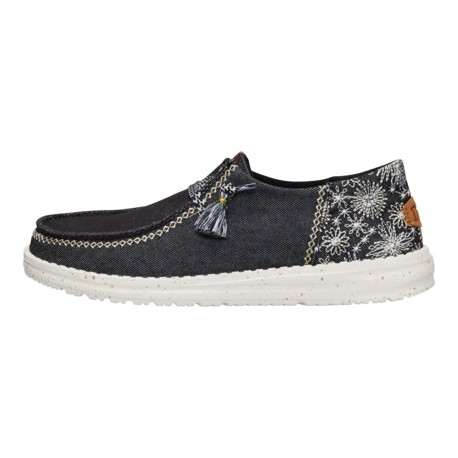 Wendy Funk Embroidered Floral - Black sold by Hey Dude
