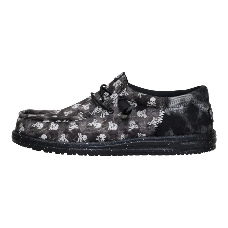 Wally Funk Skull Print - Black/Black Oyster sold by Hey Dude
