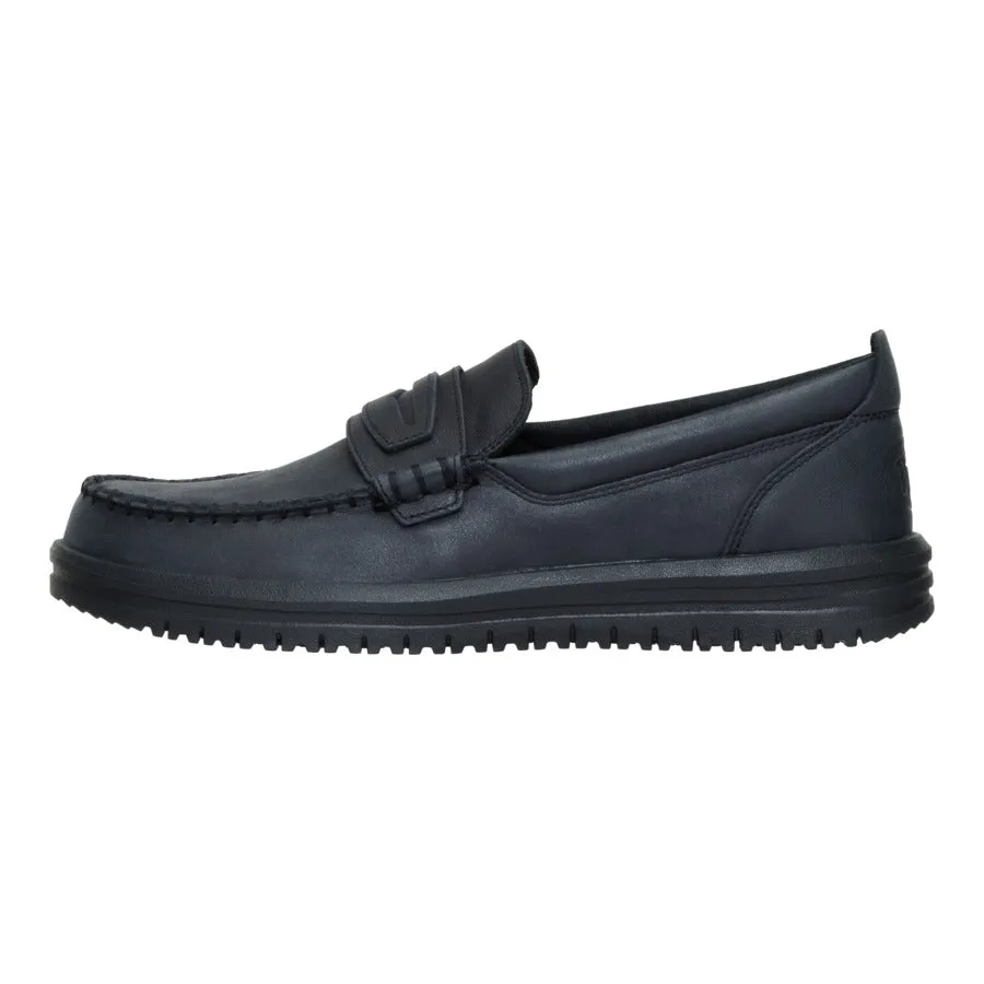 Wendy NXT Loafer Leather - Black/Black sold by Hey Dude
