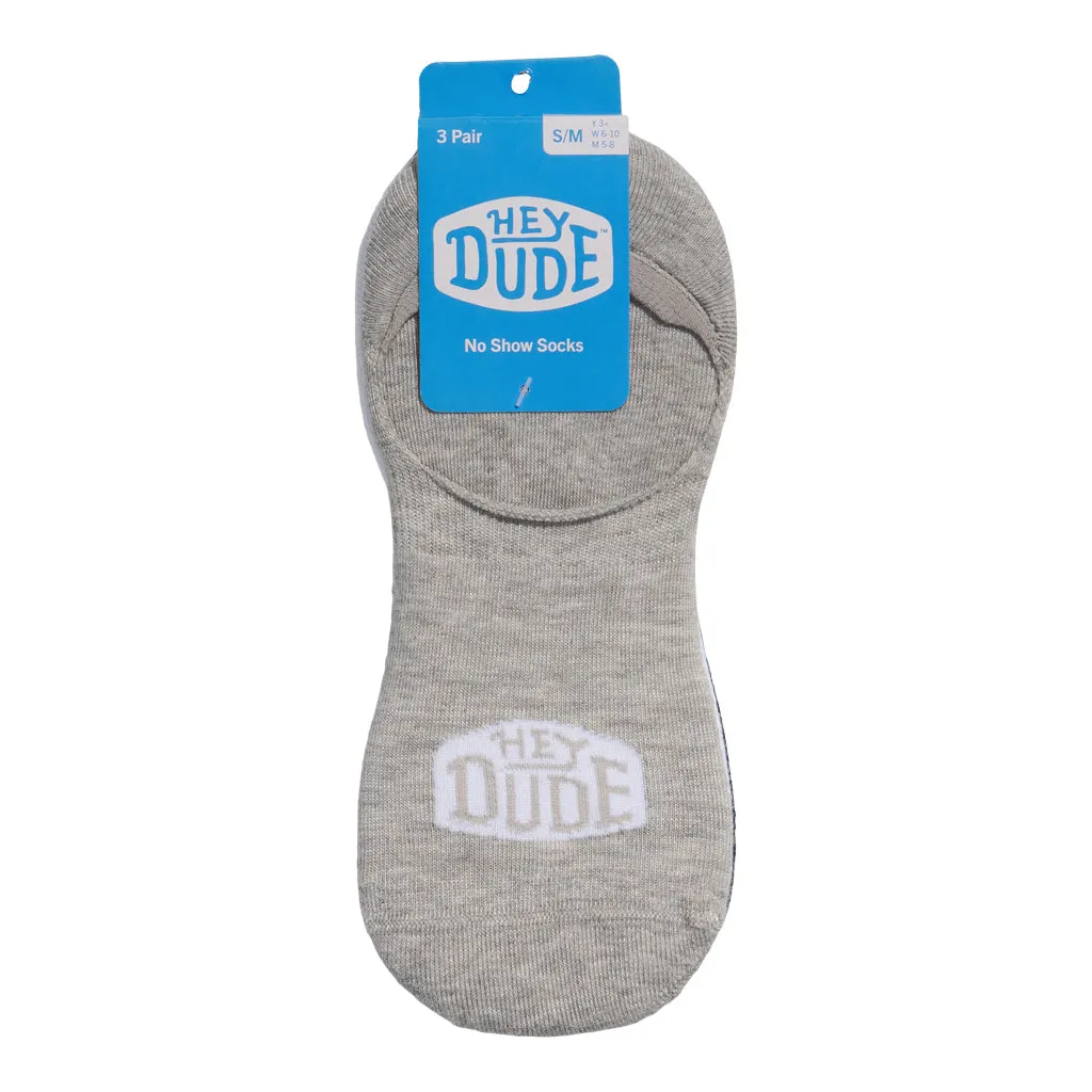 HEYDUDE No Show Sock 3 Pack - Multi Grey/White/Black sold by Hey Dude product image thumbnail 3