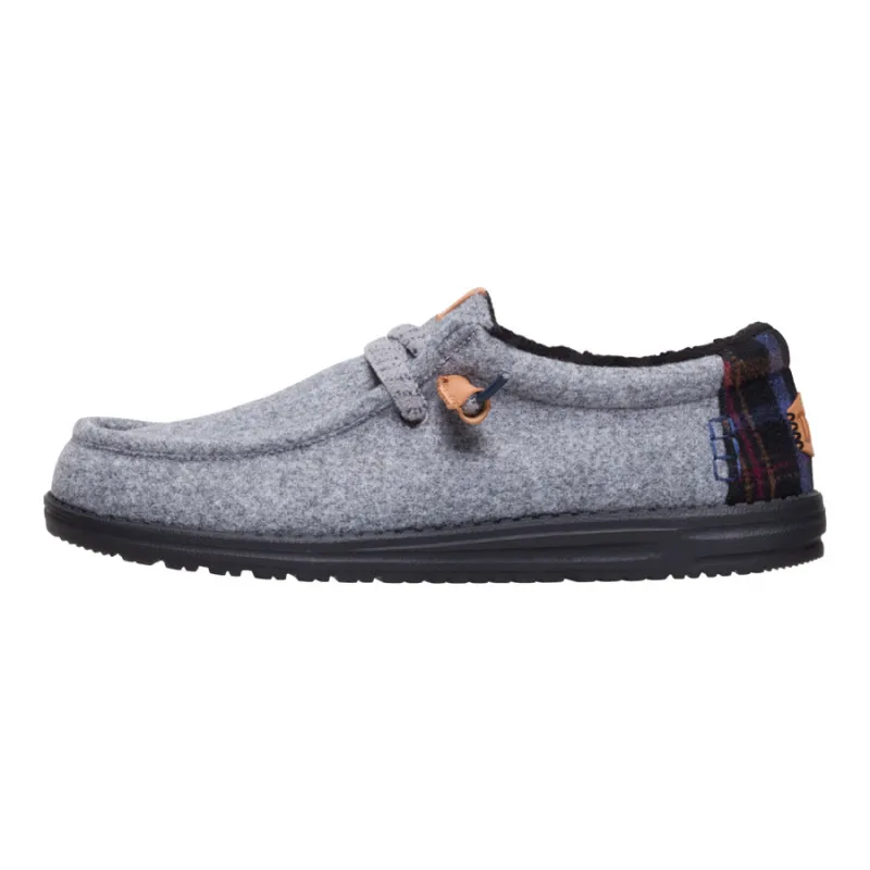 Wally Cozy Plaid - Smoke Grey/Multi sold by Hey Dude