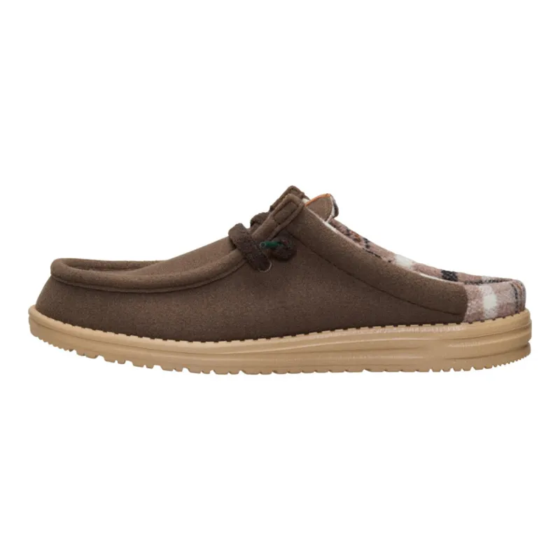 Wally Slip Cozy Plaid - Major Brown/Multi sold by Hey Dude