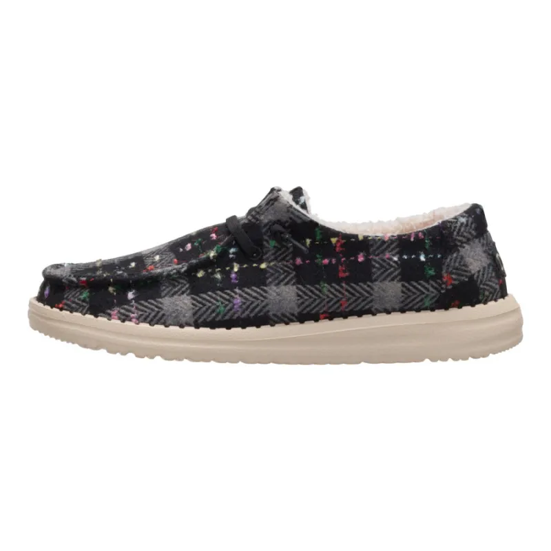 Wendy Confetti Plaid Cozy - Black/Multi sold by Hey Dude