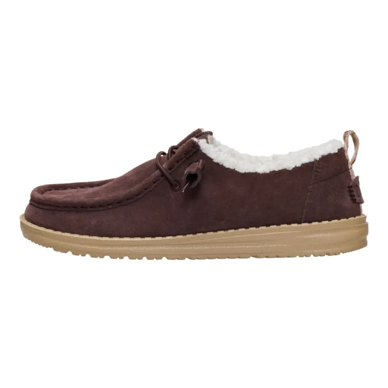 Wendy Suede Shearling - Dark Brown sold by Hey Dude