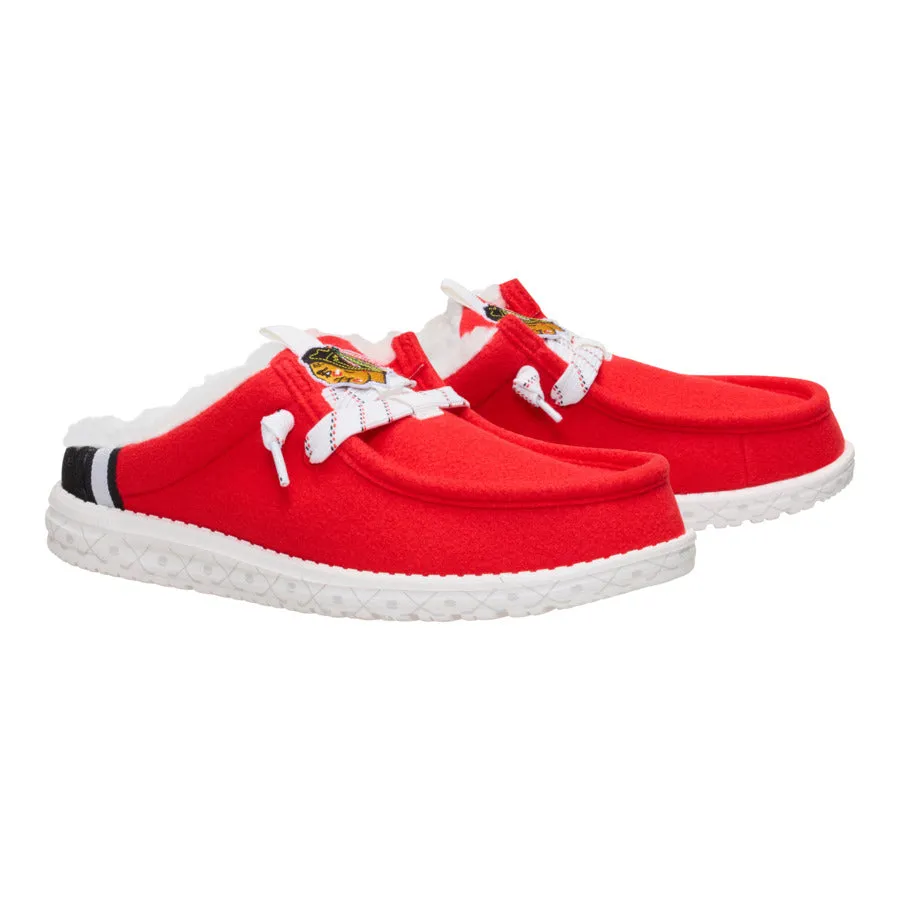 NHL® Chicago Blackhawks® Wally Slip - Varsity Red/Black sold by Hey Dude