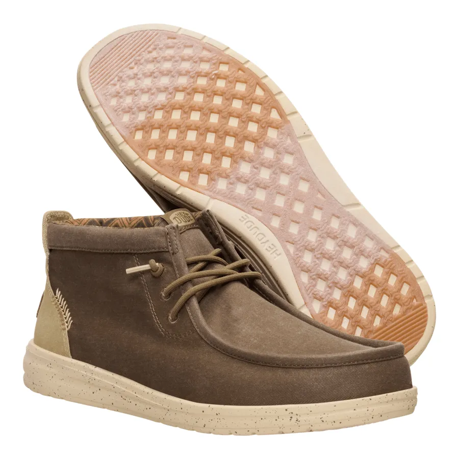 Wally Mid Gripr Stretch Canvas - Teak Brown/Multi sold by Hey Dude product image thumbnail 3