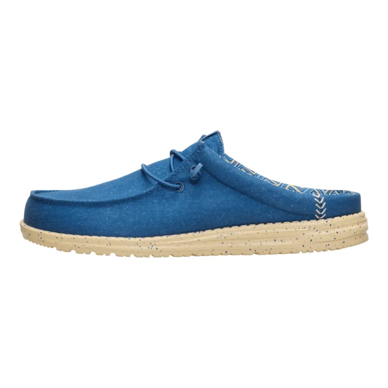 Wally Slip Stretch Canvas - Ensign Blue/Boulder Tan sold by Hey Dude