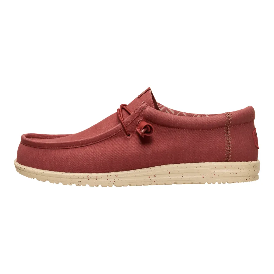 Wally Stretch Canvas - Burnt Red/Boulder Tan sold by Hey Dude