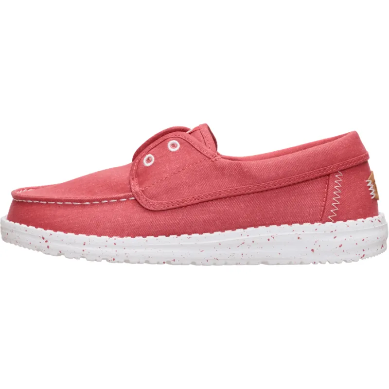 Wendy Cru Stretch Canvas - Washed Red sold by Hey Dude