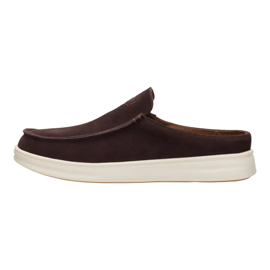 Paul Pro Mule Suede - Mole Brown/Downtown Brown sold by Hey Dude