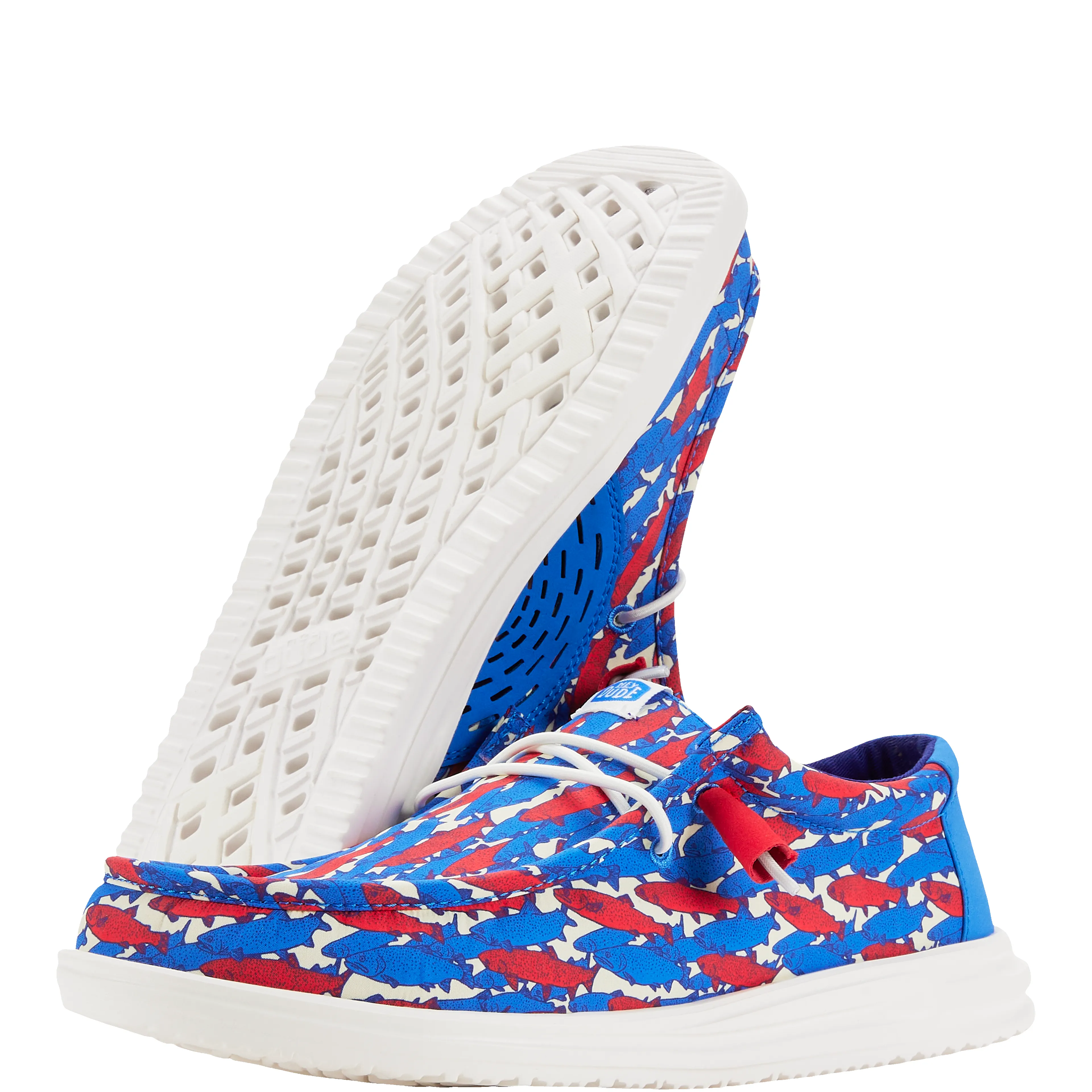 Wally H2O Fish Camo - White/Blue/Red sold by Hey Dude product image thumbnail 3