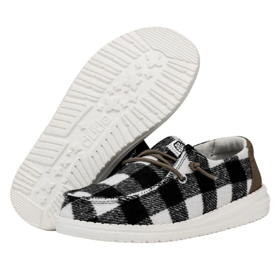 Wendy Youth Buffalo Plaid - White and Black Plaid sold by Hey Dude product image thumbnail 3
