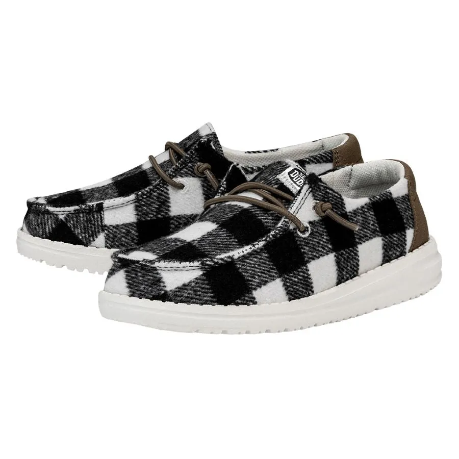 Wendy Youth Buffalo Plaid - White and Black Plaid sold by Hey Dude product image thumbnail 2