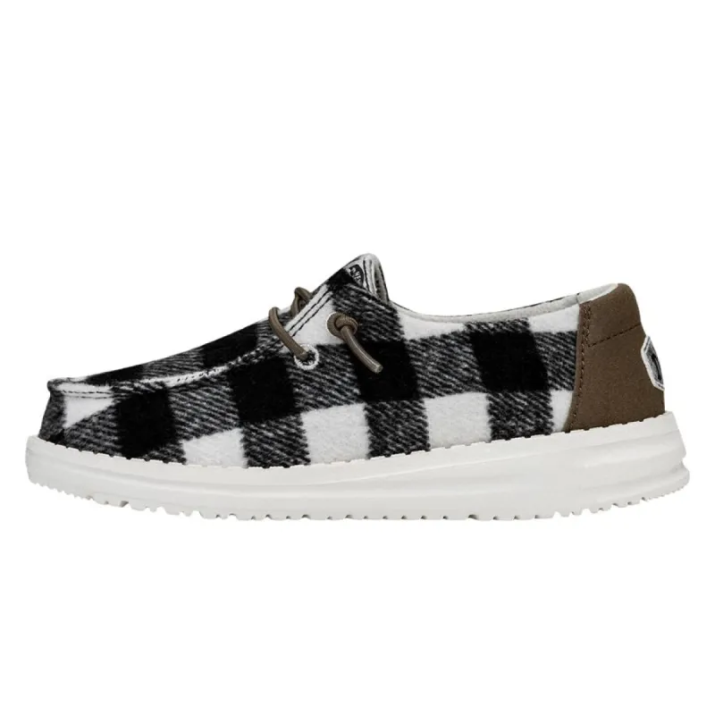 Wendy Youth Buffalo Plaid - White and Black Plaid sold by Hey Dude