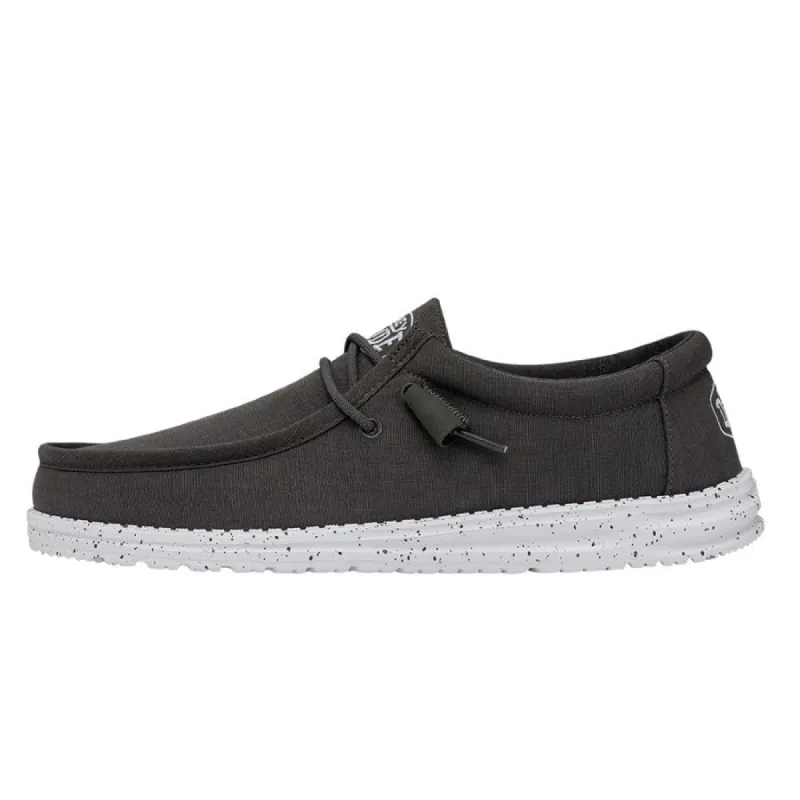Wally Slub Canvas - Dark Grey sold by Hey Dude