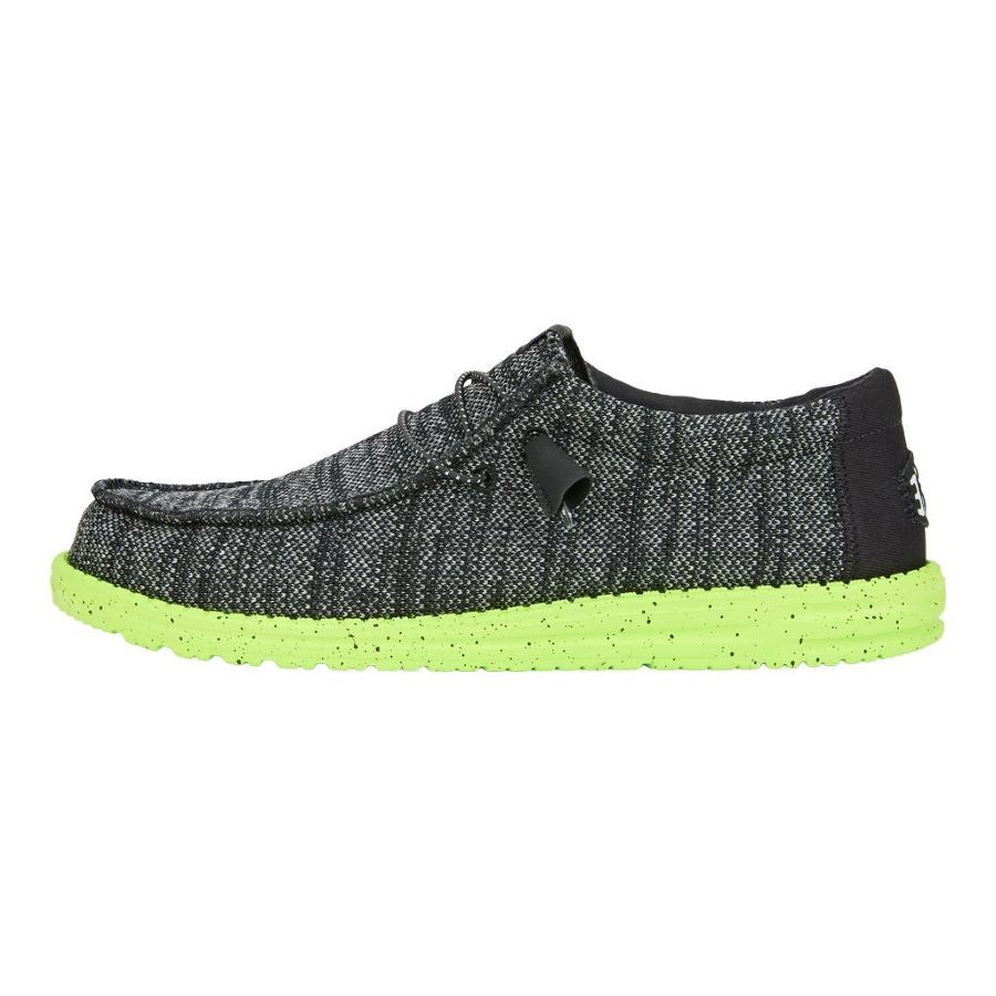 Heydude Wally Black And Lime Green Hey Dude Shoes Wally Bring The