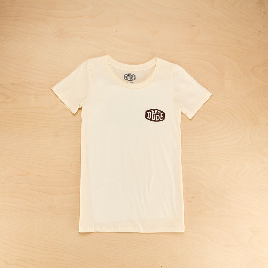Logo Tee - Cream sold by Hey Dude
