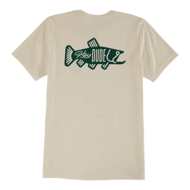 Good Vibes Big Trout Tee - Natural sold by Hey Dude