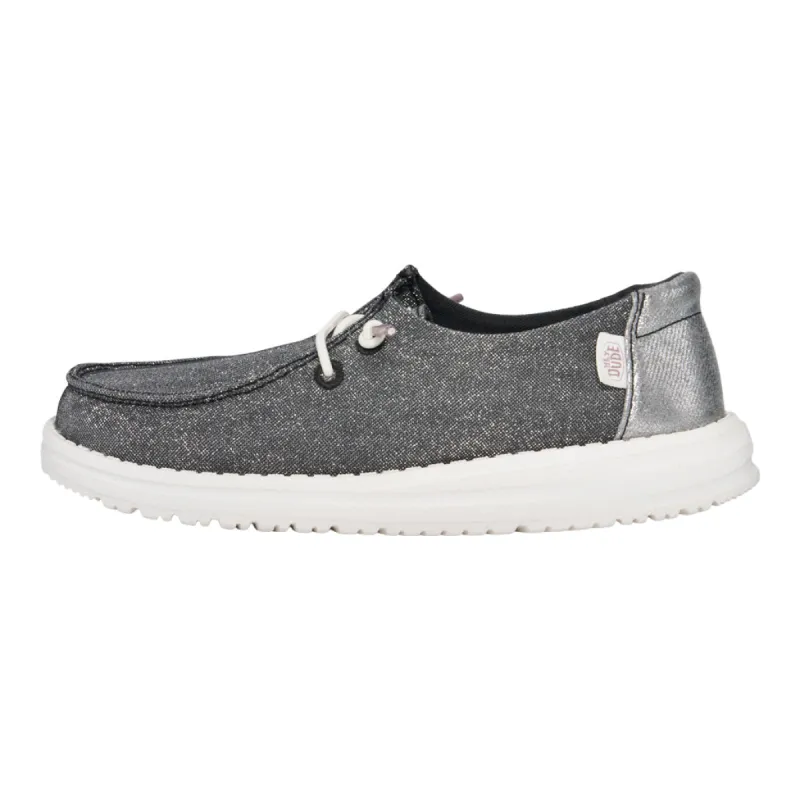Wendy Youth Metallic Sparkle - Charcoal sold by Hey Dude