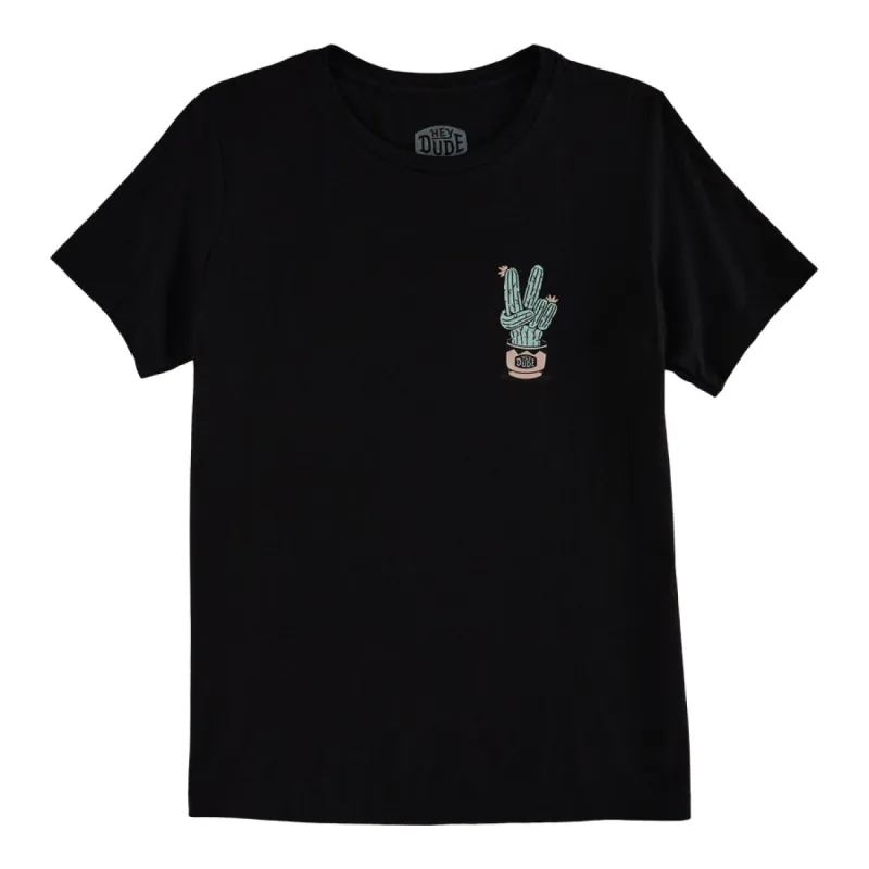 HEYDUDE Peace Cactus Tee - Black sold by Hey Dude